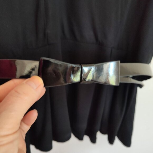 Ladies SZ S Inc Sleeveless Black Flared Knit Top - Picture 2 of 4